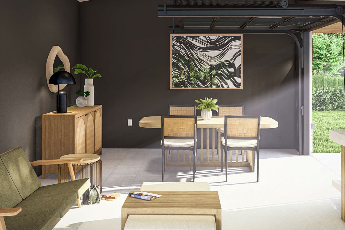 Plan 623375DJ: Contemporary Pool House with Outdoor Kitchen - 280 Sq Ft - Image #8 - Contemporary