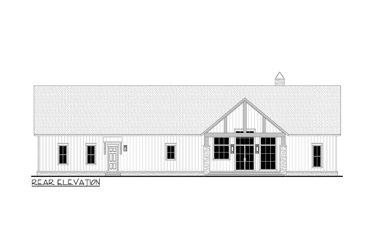 Plan 51966HZ: 3-Bed Barndominium-Style House Plan with Vaulted Great Room - 2335 Sq Ft - Image #5 - Barndominium, Country, Craftsman, Farmhouse, Hill Country, Modern Farmhouse, Ranch
