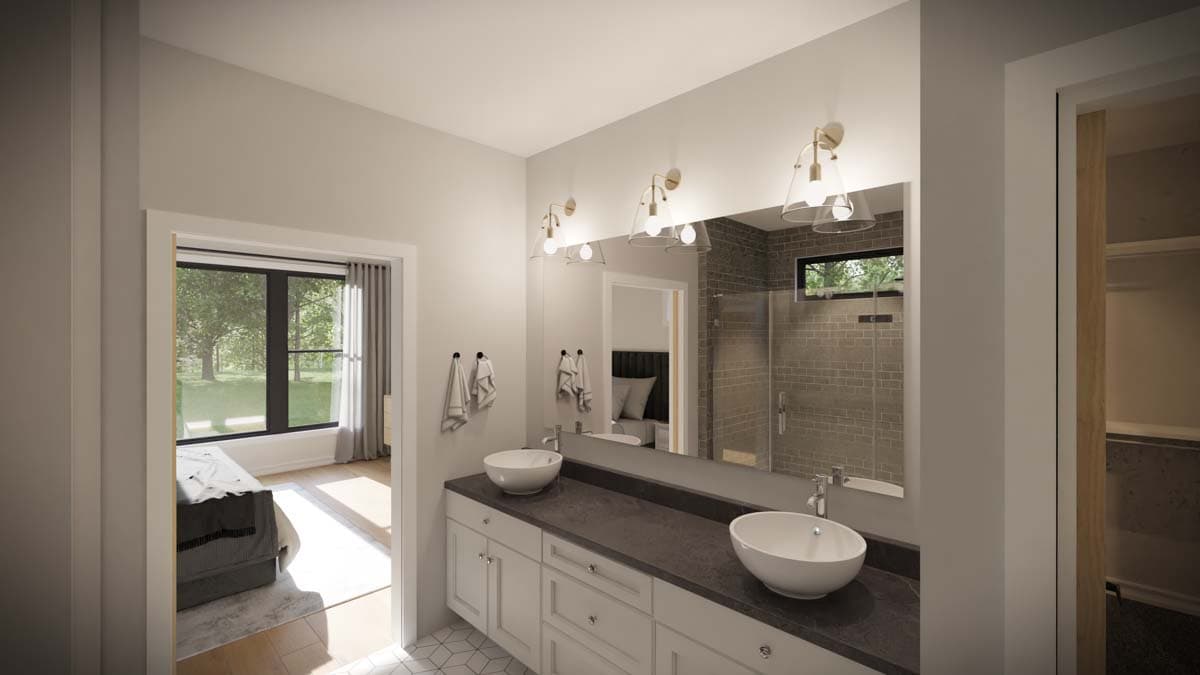 Plan 911040JVD: 3-Bed Modern Farmhouse Plan with Home Office and Barndominium Wtyle Garage - 2796 Sq Ft - Image #9 - Barndominium, Modern Farmhouse, New American, Traditional