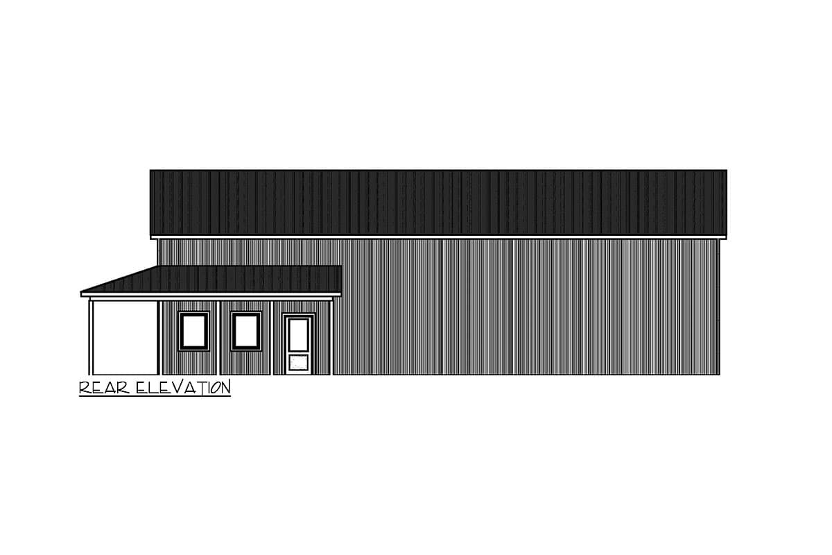 Plan 911041JVD: Post-Frame Barndominium Garage Workshop Plan with Vaulted Interior - 2697 Sq Ft - Image #8 - Barndominium, Country, Modern Farmhouse