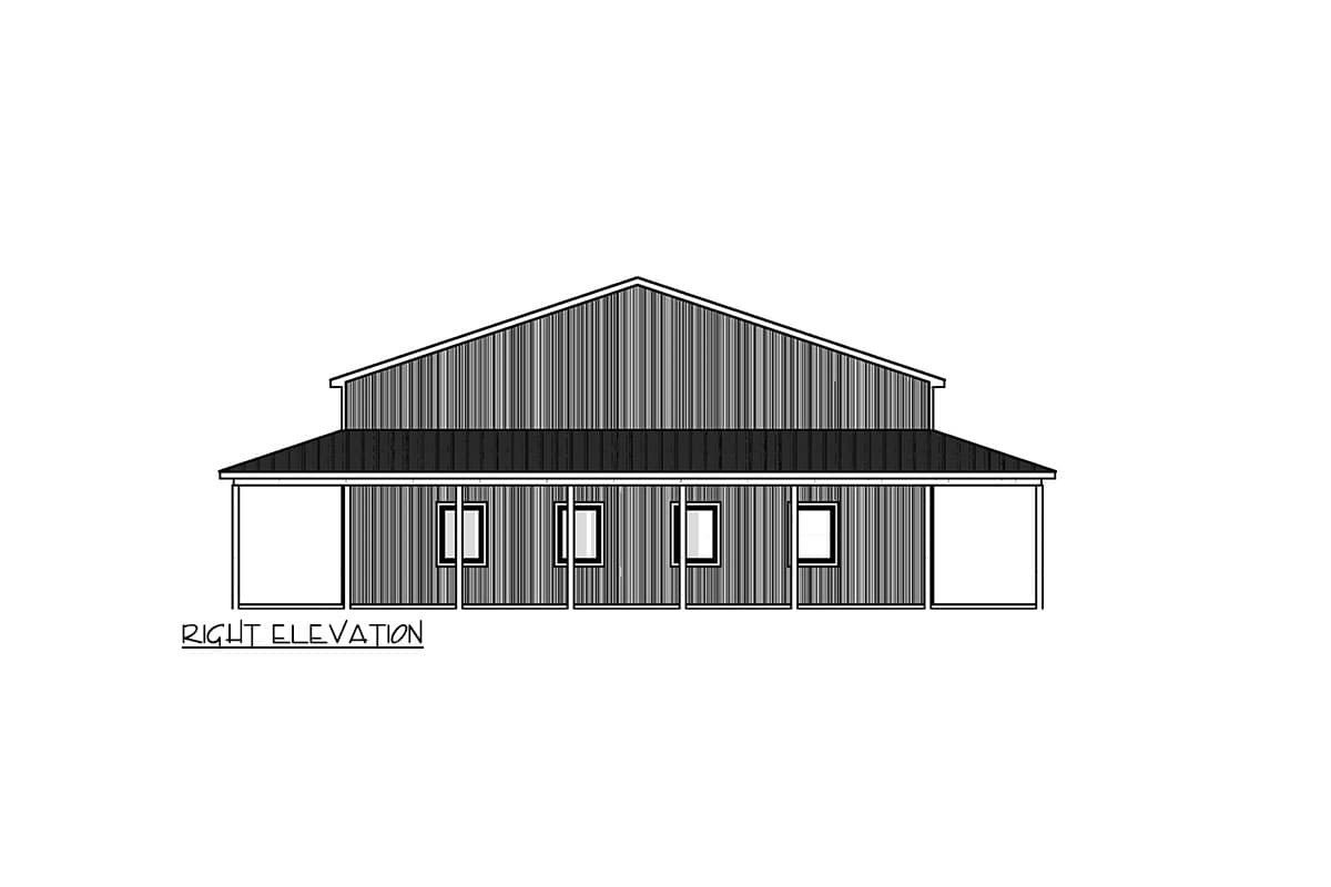 Plan 911041JVD: Post-Frame Barndominium Garage Workshop Plan with Vaulted Interior - 2697 Sq Ft - Image #9 - Barndominium, Country, Modern Farmhouse