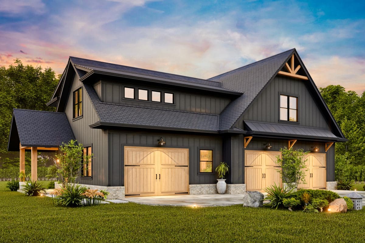 Plan 25824GE: 3-Car Craftsman Garage Plan with Apartment Above - 1544 Sq Ft - Image #6 - Craftsman, Modern Farmhouse, Traditional