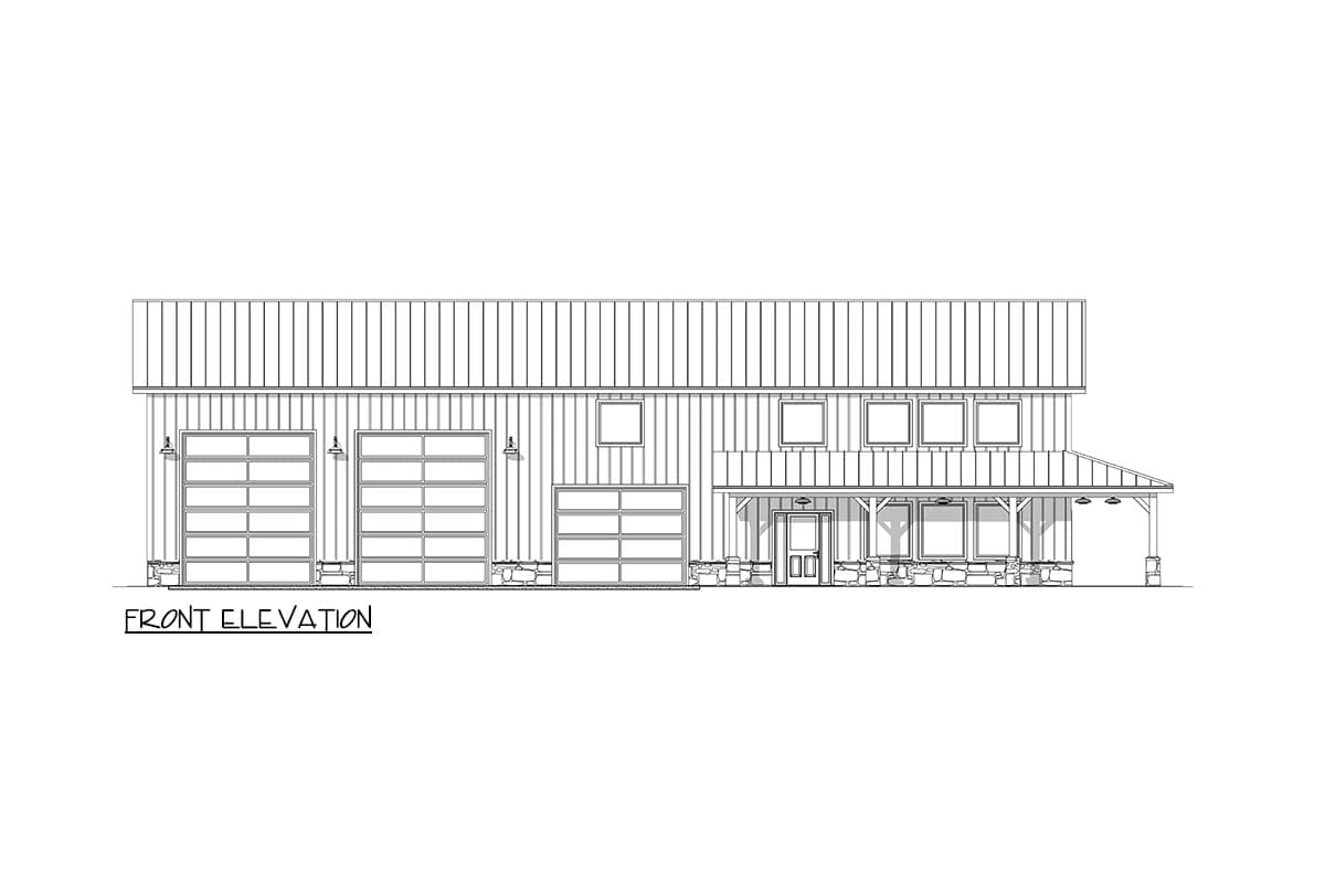 Plan 225003RBS: 3-Bed Barndominium-Style Farmhouse Plan with Bonus Room and Workshop Garage - 3188 Sq Ft - Image #7 - Barndominium, Country, Farmhouse