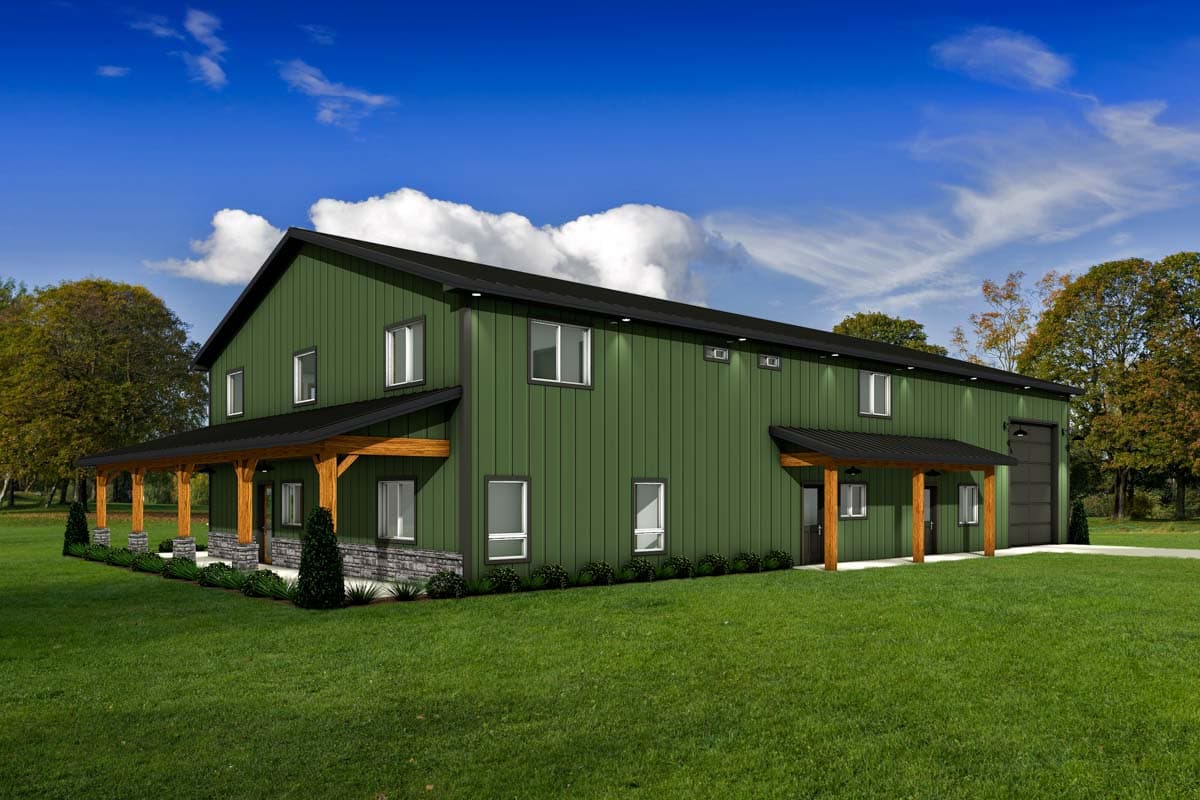 Plan 225003RBS: 3-Bed Barndominium-Style Farmhouse Plan with Bonus Room and Workshop Garage - 3188 Sq Ft - Image #6 - Barndominium, Country, Farmhouse