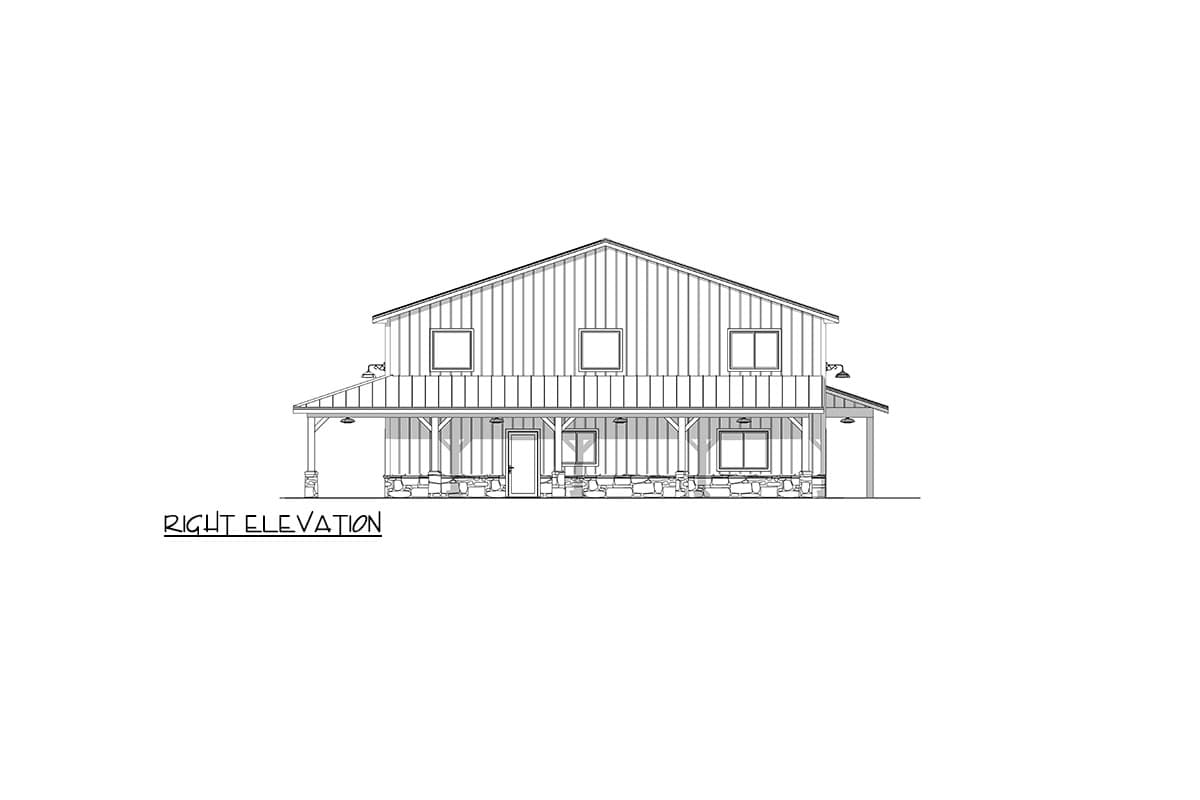 Plan 225003RBS: 3-Bed Barndominium-Style Farmhouse Plan with Bonus Room and Workshop Garage - 3188 Sq Ft - Image #10 - Barndominium, Country, Farmhouse