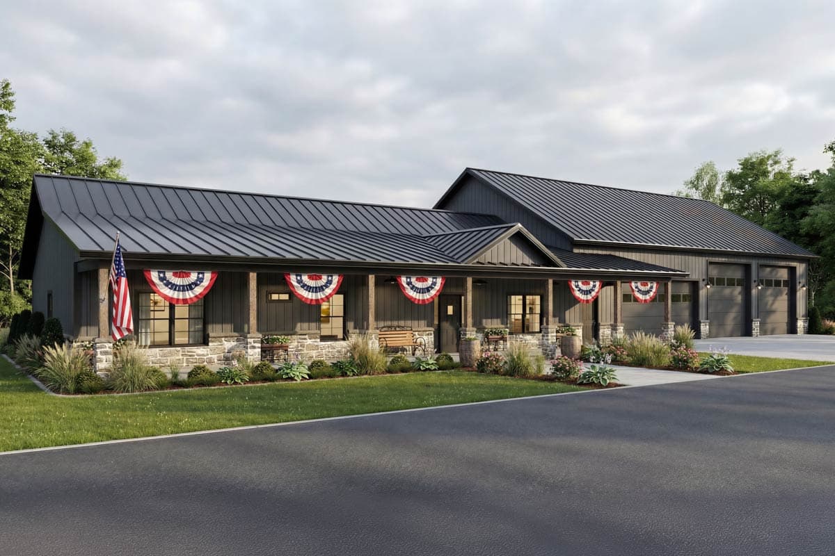 Plan 225007RBS: Expansive Barndominium House Plan with RV Garage - Image #11 - Barndominium, Country