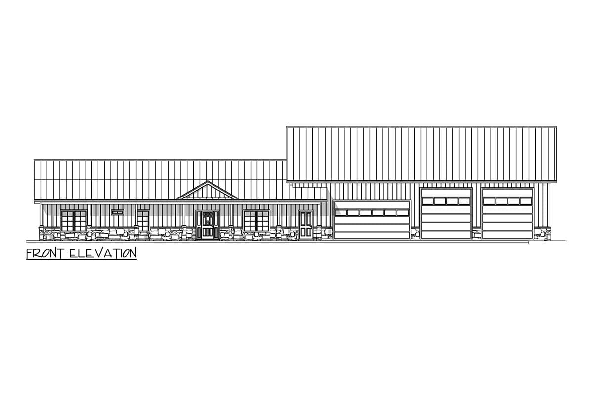Plan 225007RBS: Expansive Barndominium House Plan with RV Garage - Image #7 - Barndominium, Country