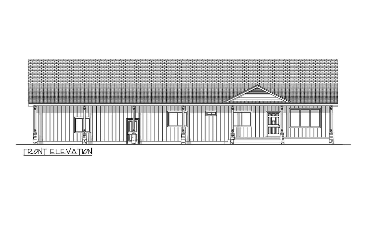 Plan 225009RBS: 1805 Sq Ft Country Barndominium House Plan with 1235 Sq Ft 3-Car Garage - Image #5 - Barndominium, Country, Southern, Traditional