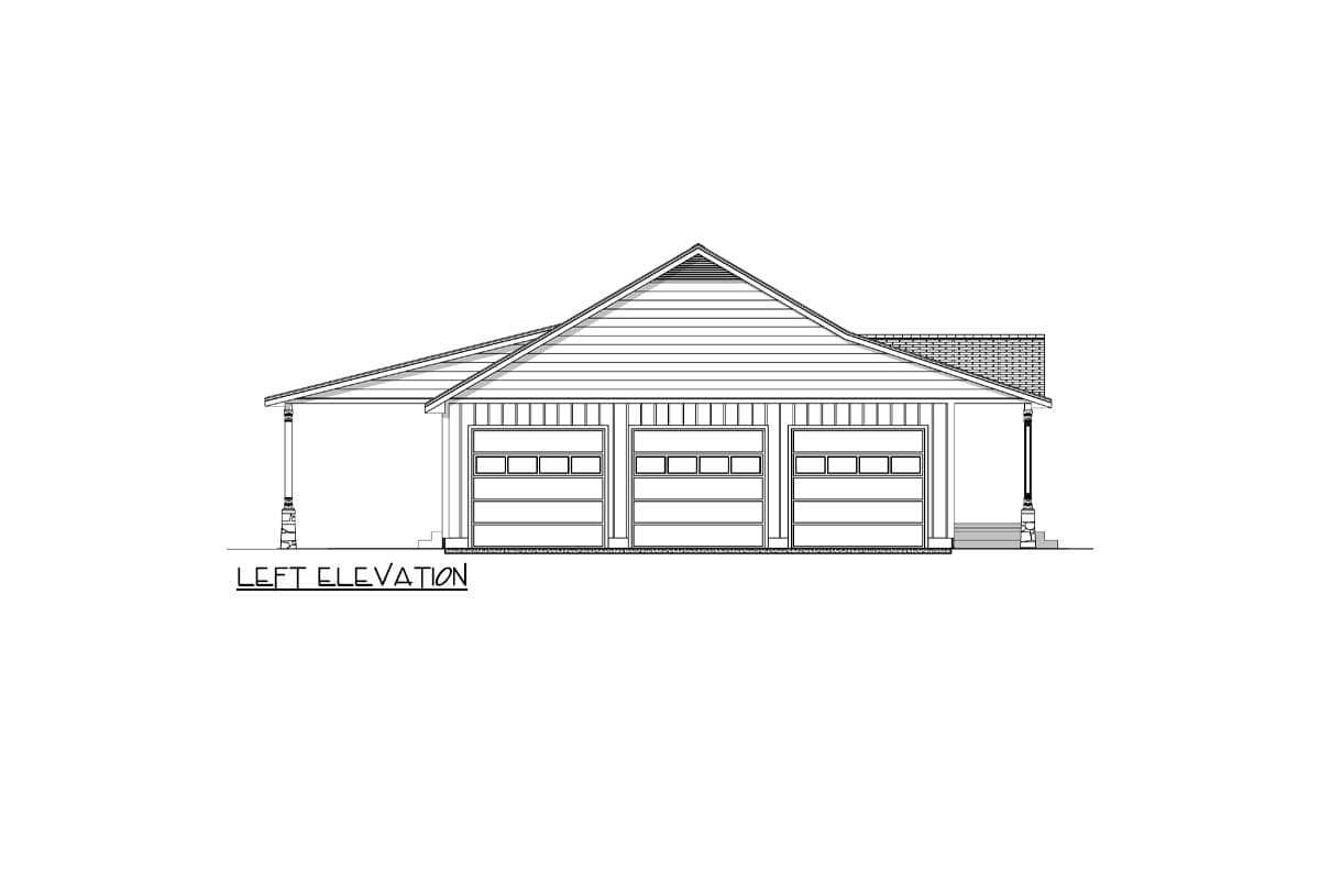 Plan 225009RBS: 1805 Sq Ft Country Barndominium House Plan with 1235 Sq Ft 3-Car Garage - Image #6 - Barndominium, Country, Southern, Traditional