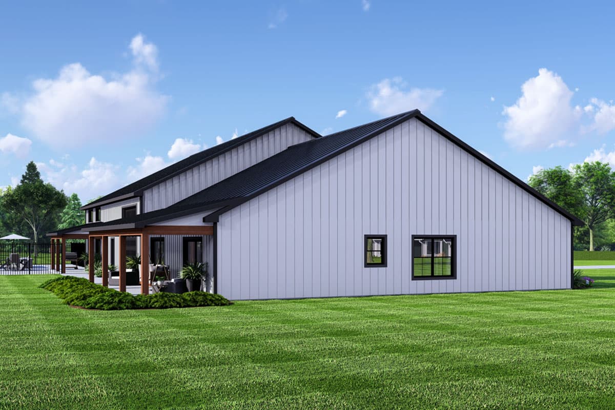 Plan 135257GRA: 3-Bed Barndominium House Plan with Clustered Beds and Attached Pool House - 2556 Sq Ft - Image #5 - Barndominium, Country