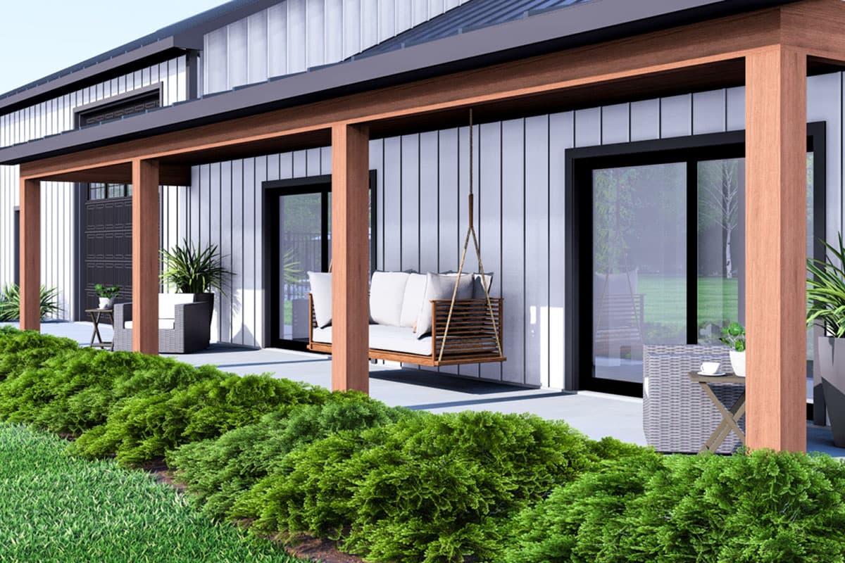 Plan 135257GRA: 3-Bed Barndominium House Plan with Clustered Beds and Attached Pool House - 2556 Sq Ft - Image #6 - Barndominium, Country