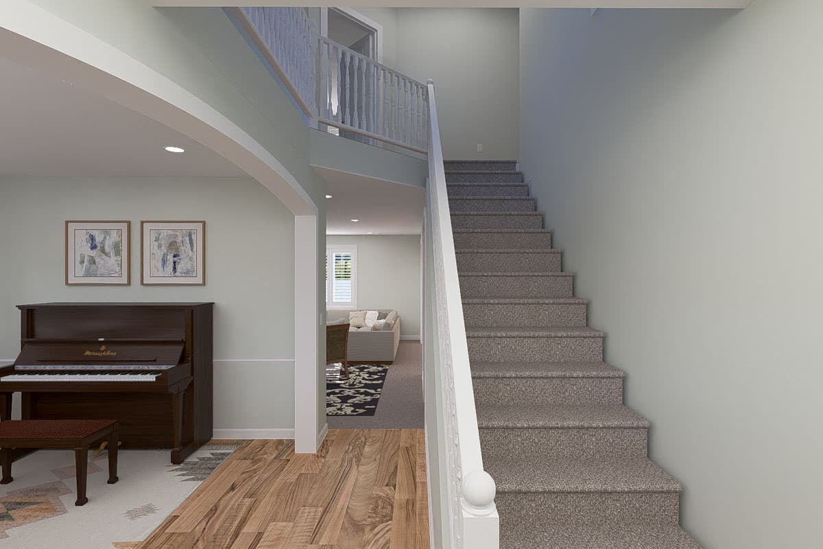 Plan 61513UT: Two-Story Traditional Home Plan with Family Room and Upstairs Loft Above - 2587 Sq Ft - Image #7 - New American, Traditional