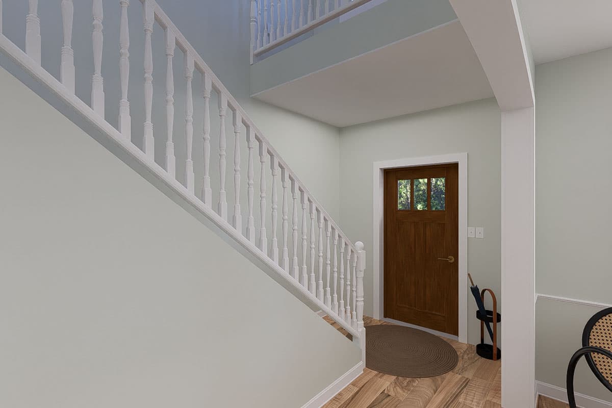 Plan 61513UT: Two-Story Traditional Home Plan with Family Room and Upstairs Loft Above - 2587 Sq Ft - Image #8 - New American, Traditional