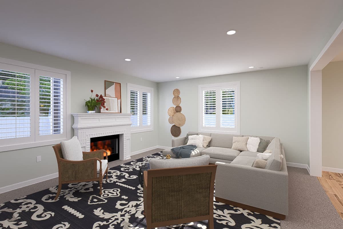 Plan 61513UT: Two-Story Traditional Home Plan with Family Room and Upstairs Loft Above - 2587 Sq Ft - Image #10 - New American, Traditional