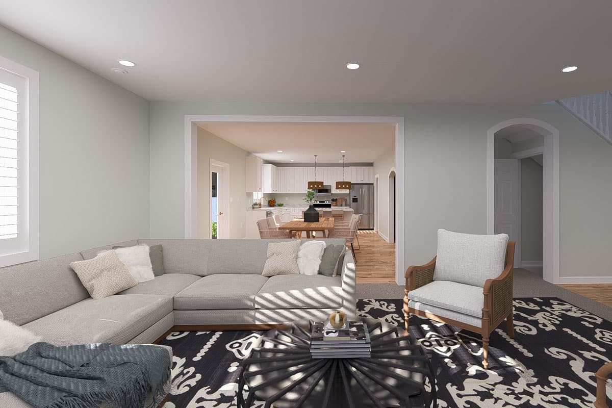 Plan 61513UT: Two-Story Traditional Home Plan with Family Room and Upstairs Loft Above - 2587 Sq Ft - Image #13 - New American, Traditional