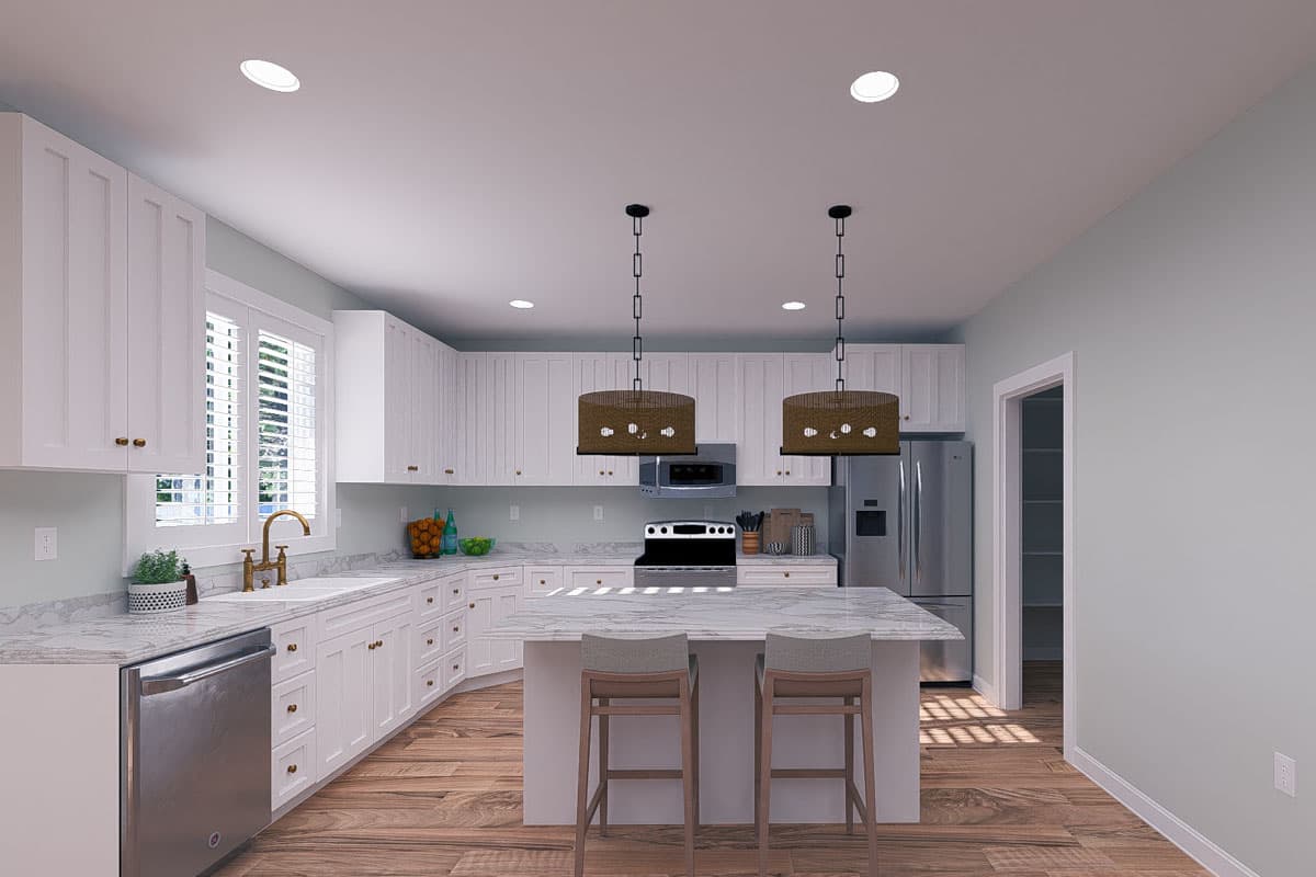 Plan 61513UT: Two-Story Traditional Home Plan with Family Room and Upstairs Loft Above - 2587 Sq Ft - Image #16 - New American, Traditional