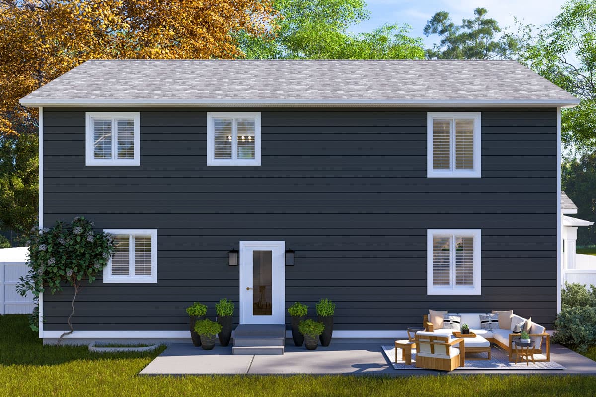 Plan 61513UT: Two-Story Traditional Home Plan with Family Room and Upstairs Loft Above - 2587 Sq Ft - Image #4 - New American, Traditional