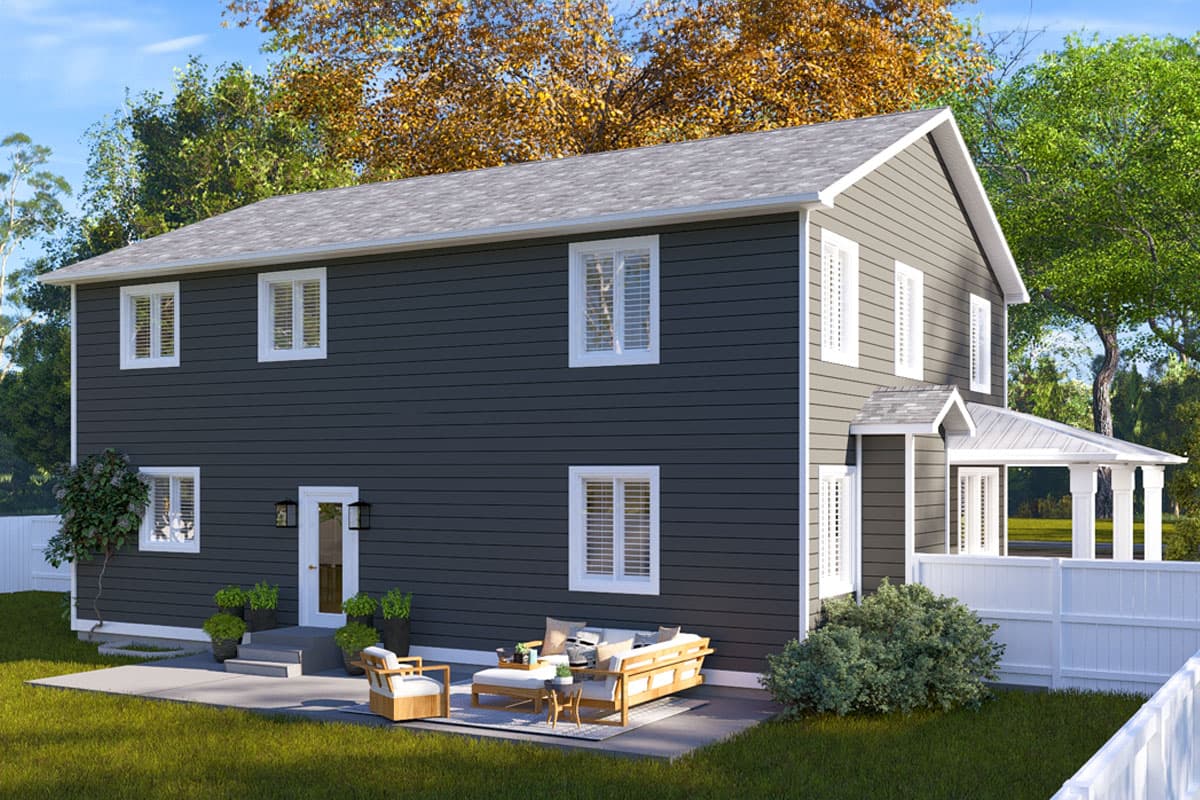 Plan 61513UT: Two-Story Traditional Home Plan with Family Room and Upstairs Loft Above - 2587 Sq Ft - Image #5 - New American, Traditional