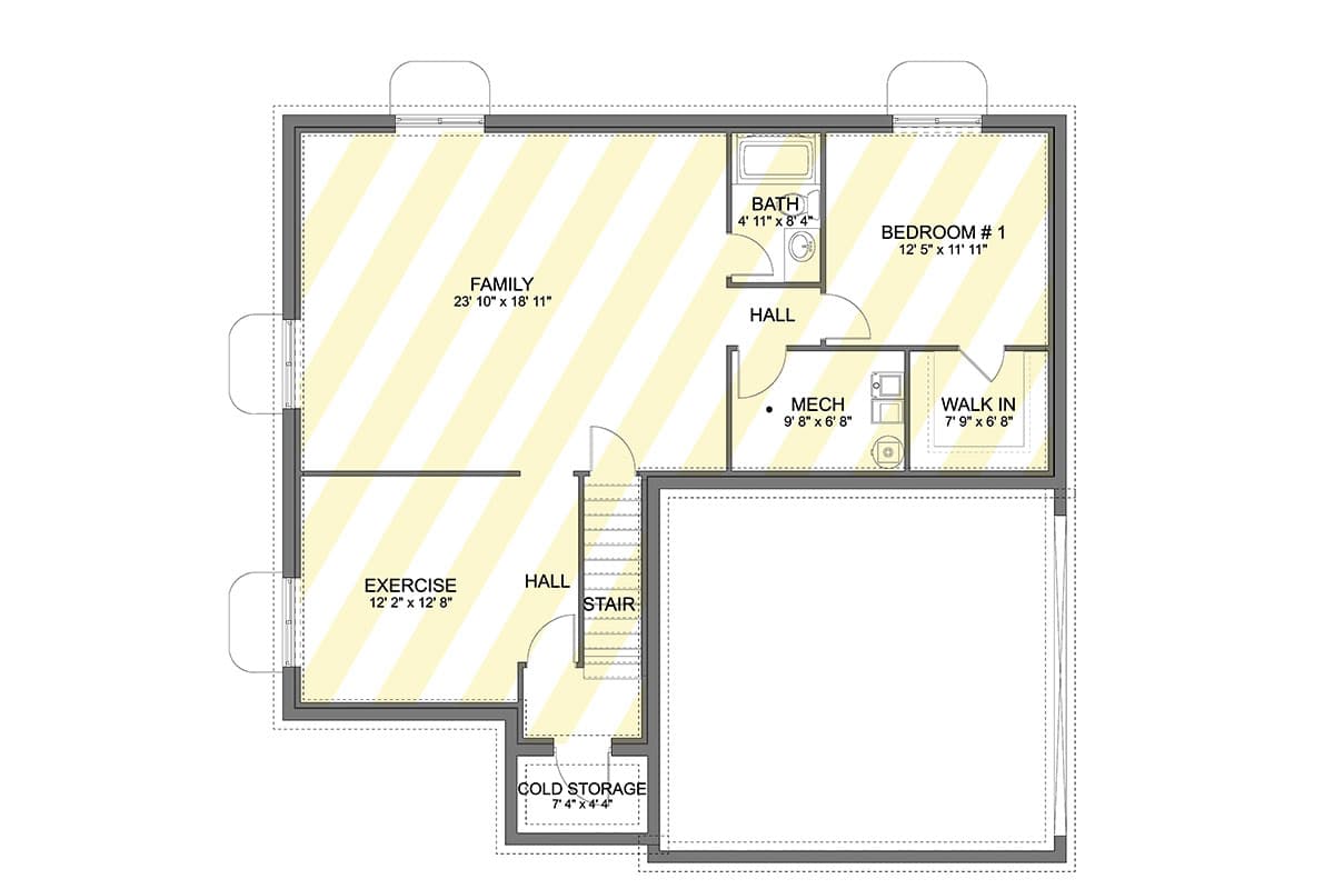 Plan 61513UT: Two-Story Traditional Home Plan with Family Room and Upstairs Loft Above - 2587 Sq Ft - Floor Plan - Optional Lower Level - New American, Traditional