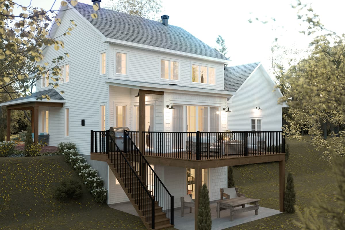 Plan 21020DR: Two-Story Modern Farmhouse Plan with Optionally Finished Lower Level - 2435 Sq Ft - Image #4 - Country, Farmhouse, Modern Farmhouse, New American