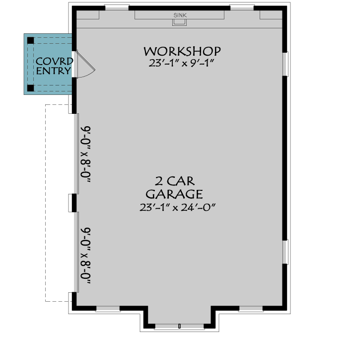 Plan 940004JNK: Modern Farmhouse 2-Car Garage Plan with Workshop Area - Floor Plan - Main Level - Country, Craftsman, Modern Farmhouse, New American, Traditional