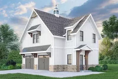 2-Car Detached Garage Apartment with Workshop - 1,122 Sq Ft