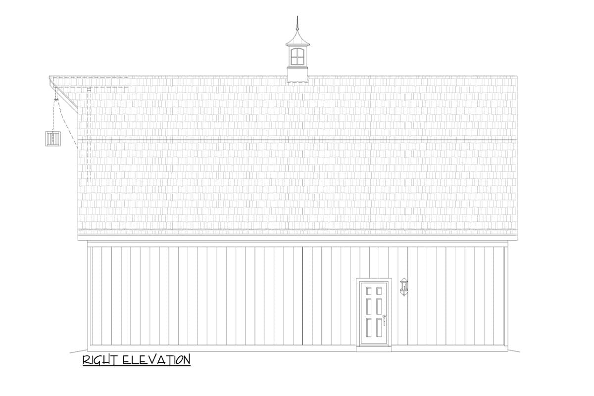 Plan 680360VR: 2-Car Barn-Style Garage with Loft and Workshop - 1243 Sq Ft - Image #7 - Country