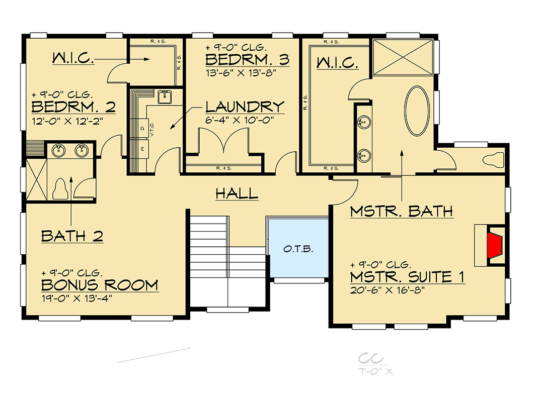Plan 666273RAF: Three-Story Contemporary Home Plan with Two-Master Suites and Open Loft - 4125 Sq Ft - Floor Plan - Second Level - Contemporary, Modern
