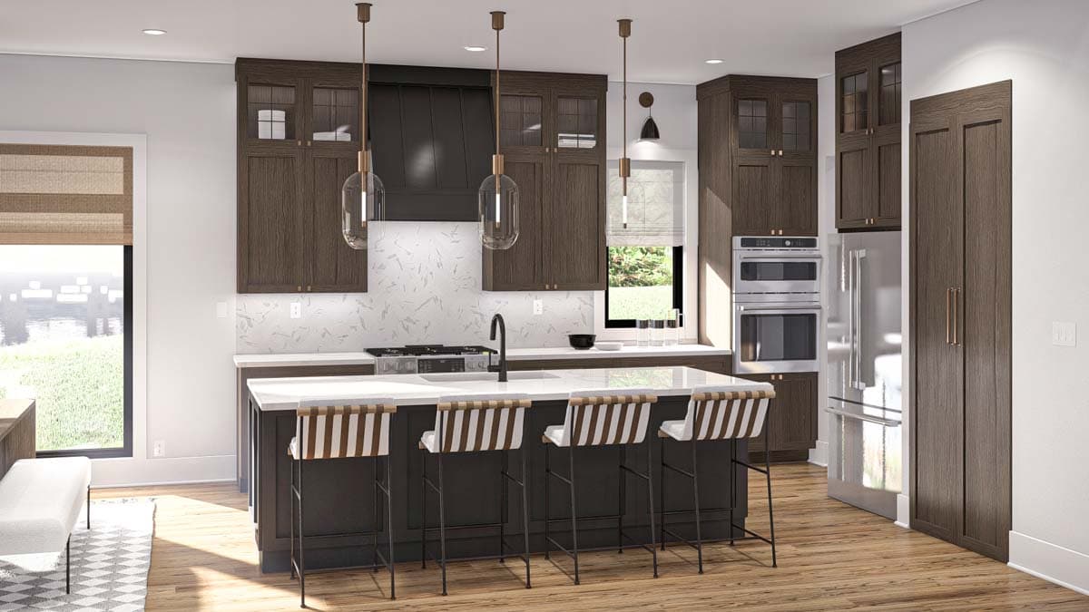 Plan 623376DJ: 2-Bed Lake House Plan with Clustered Beds and Cathedral Great Room - 2136 SQ Ft - Image #7 - Cottage, Country