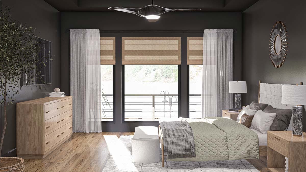 Plan 623376DJ: 2-Bed Lake House Plan with Clustered Beds and Cathedral Great Room - 2136 SQ Ft - Image #9 - Cottage, Country