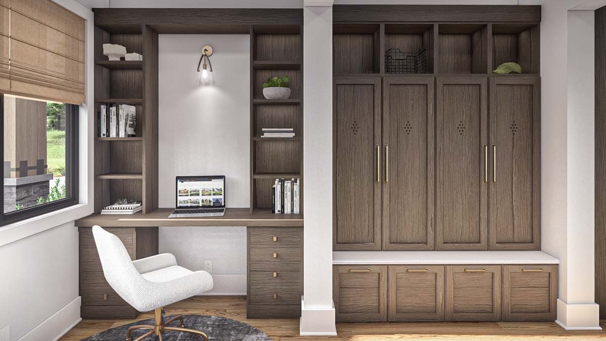 Plan 623376DJ: 2-Bed Lake House Plan with Clustered Beds and Cathedral Great Room - 2136 SQ Ft - Image #12 - Cottage, Country