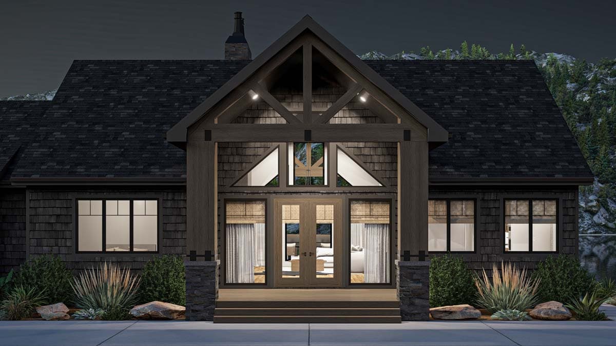 Plan 623376DJ: 2-Bed Lake House Plan with Clustered Beds and Cathedral Great Room - 2136 SQ Ft - Image #13 - Cottage, Country