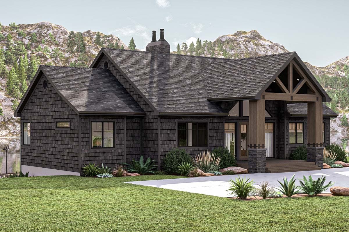 Plan 623376DJ: 2-Bed Lake House Plan with Clustered Beds and Cathedral Great Room - 2136 SQ Ft - Image #14 - Cottage, Country