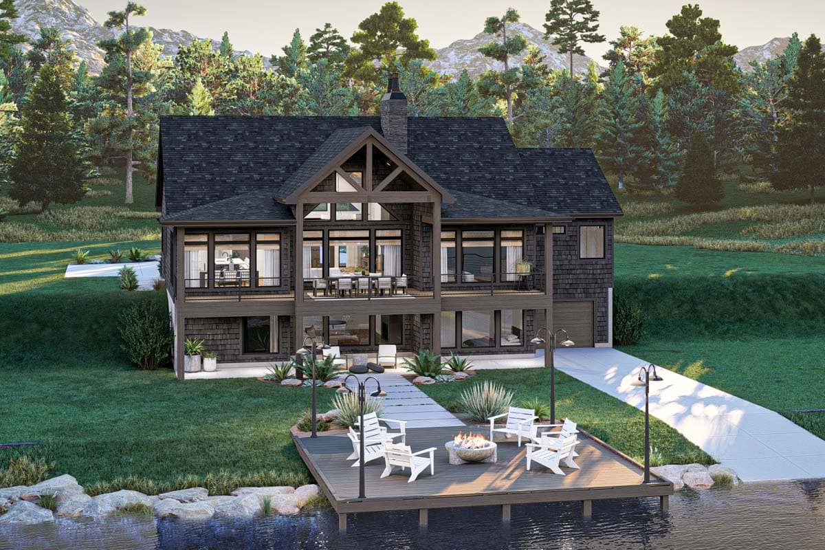 Plan 623376DJ: 2-Bed Lake House Plan with Clustered Beds and Cathedral Great Room - 2136 SQ Ft - Image #15 - Cottage, Country