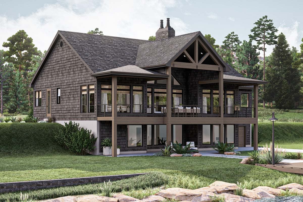 Plan 623376DJ: 2-Bed Lake House Plan with Clustered Beds and Cathedral Great Room - 2136 SQ Ft - Image #17 - Cottage, Country
