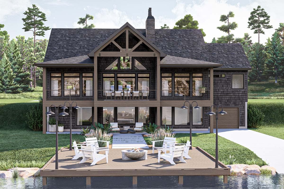 Plan 623376DJ: 2-Bed Lake House Plan with Clustered Beds and Cathedral Great Room - 2136 SQ Ft - Image #18 - Cottage, Country