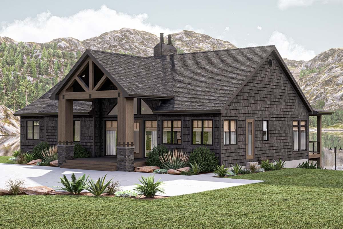 Plan 623376DJ: 2-Bed Lake House Plan with Clustered Beds and Cathedral Great Room - 2136 SQ Ft - Image #19 - Cottage, Country