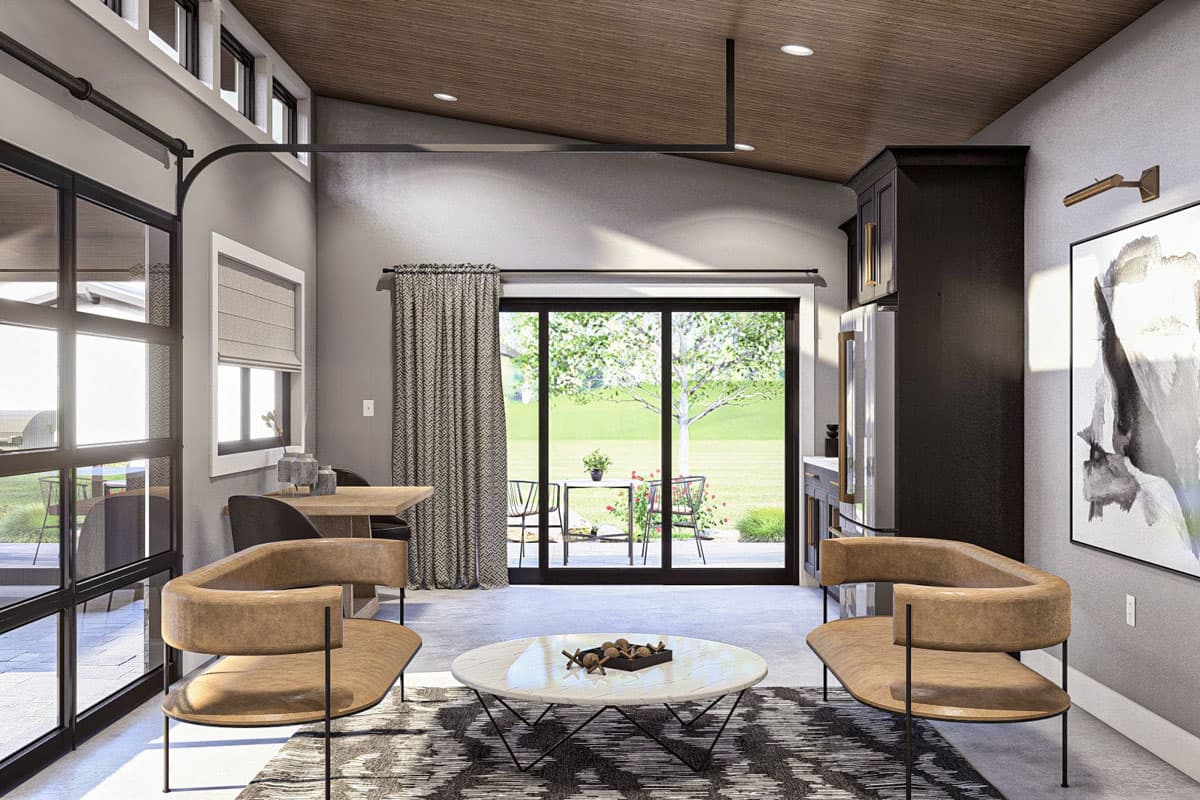 Plan 623377DJ: Contemporary Pool House with Outdoor Kitchen - 280 Sq Ft  - Image #9 - Contemporary, Modern