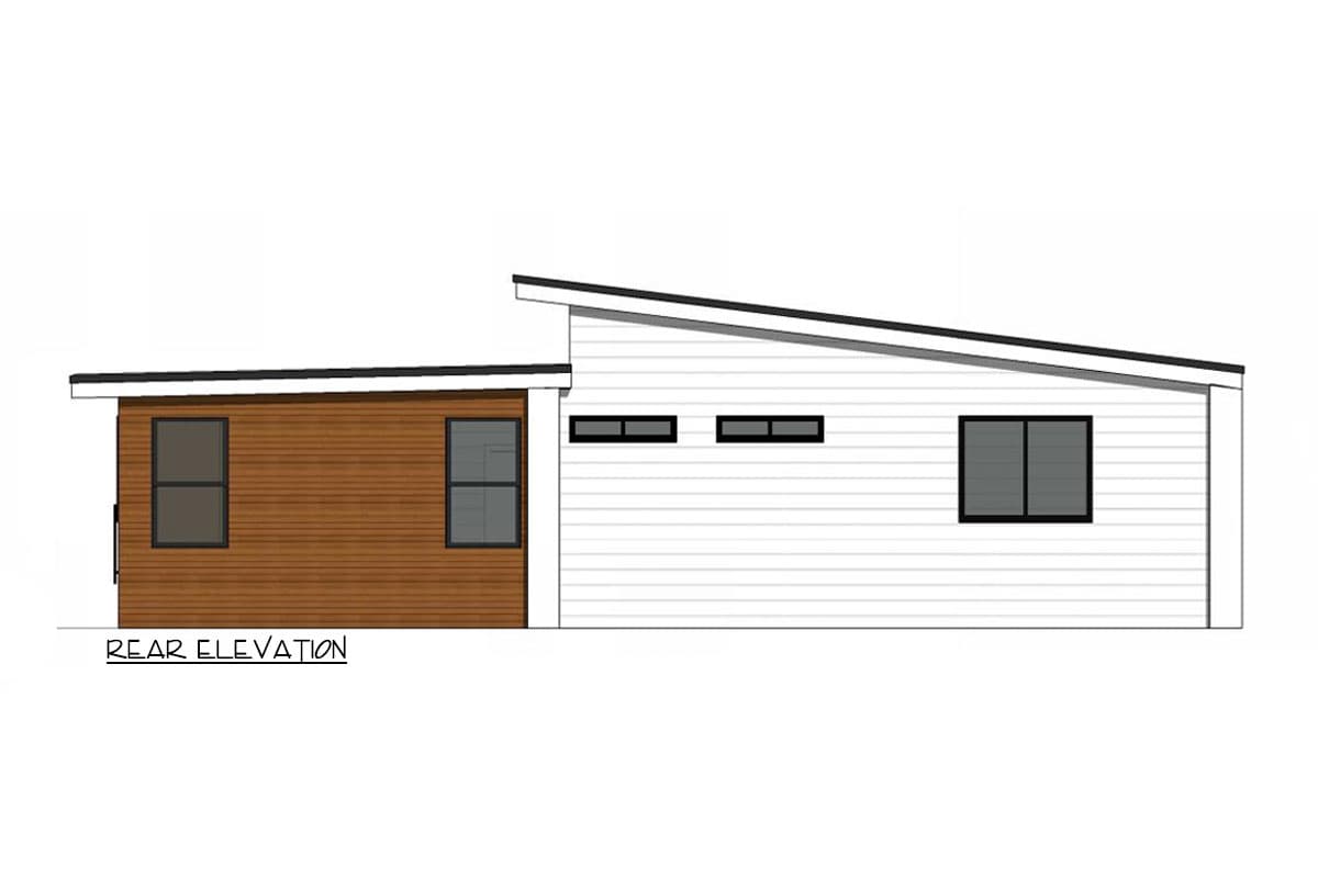 Plan 420153WNT: 3-Bed Mid Century Modern Home Plan with Wrap Around Patio and Flex Room - 1662 Sq Ft - Image #4 - Mid Century Modern, Northwest