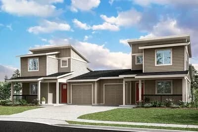 Traditional Duplex-Family Home Plan with Vaulted Living Rooms - 1814 Sq Ft Per Unit