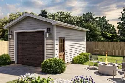1-Car Detached Garage with 9x8 Overhead Door - 280 Sq Ft
