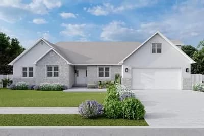 Two-Story Traditional Home Plan with Home Office and Bonus Above - 2542 Sq Ft