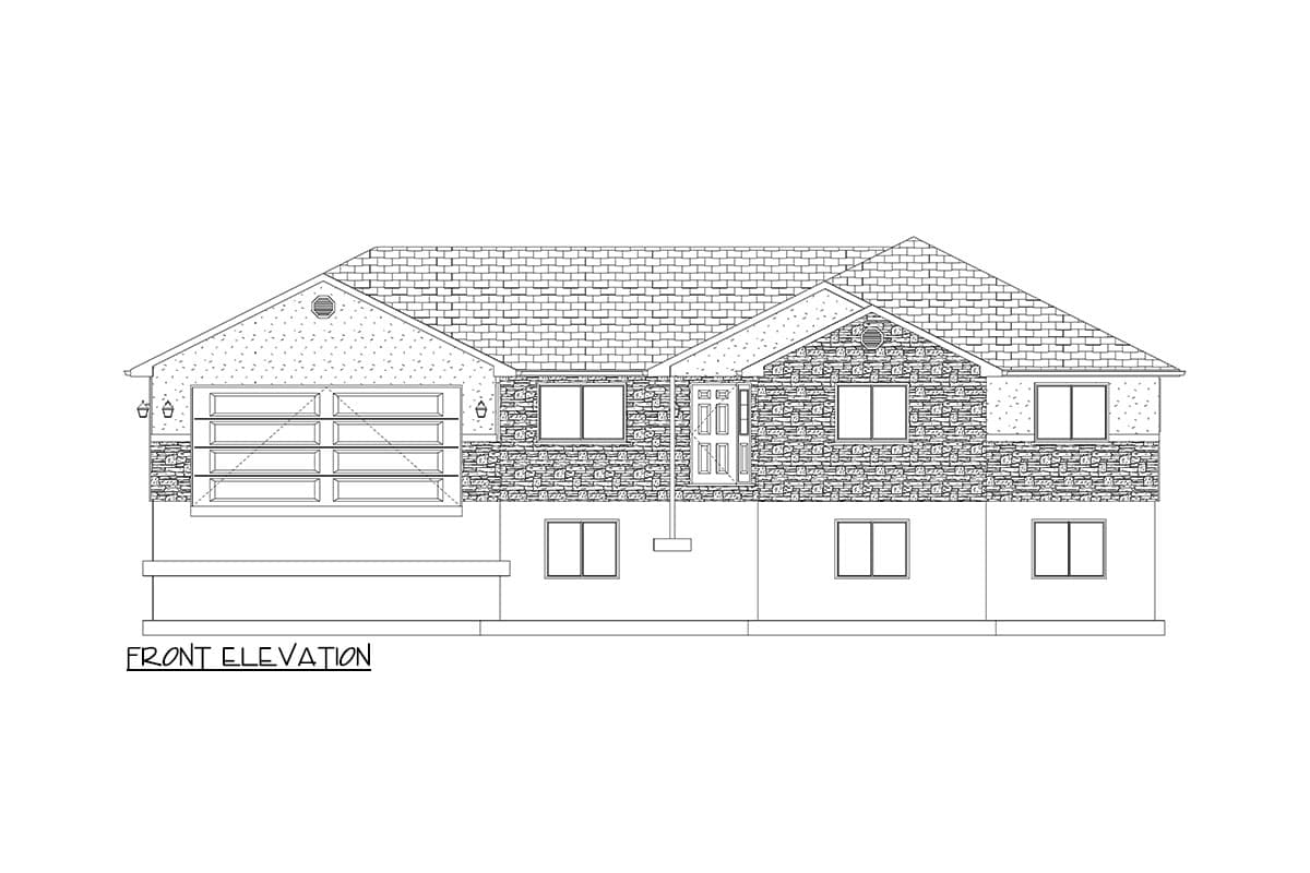 Plan 61515UT: 3-Bed Traditional Ranch Home Plan with U-Shaped Kitchen - 2035 Sq Ft - Image #8 - Ranch, Traditional