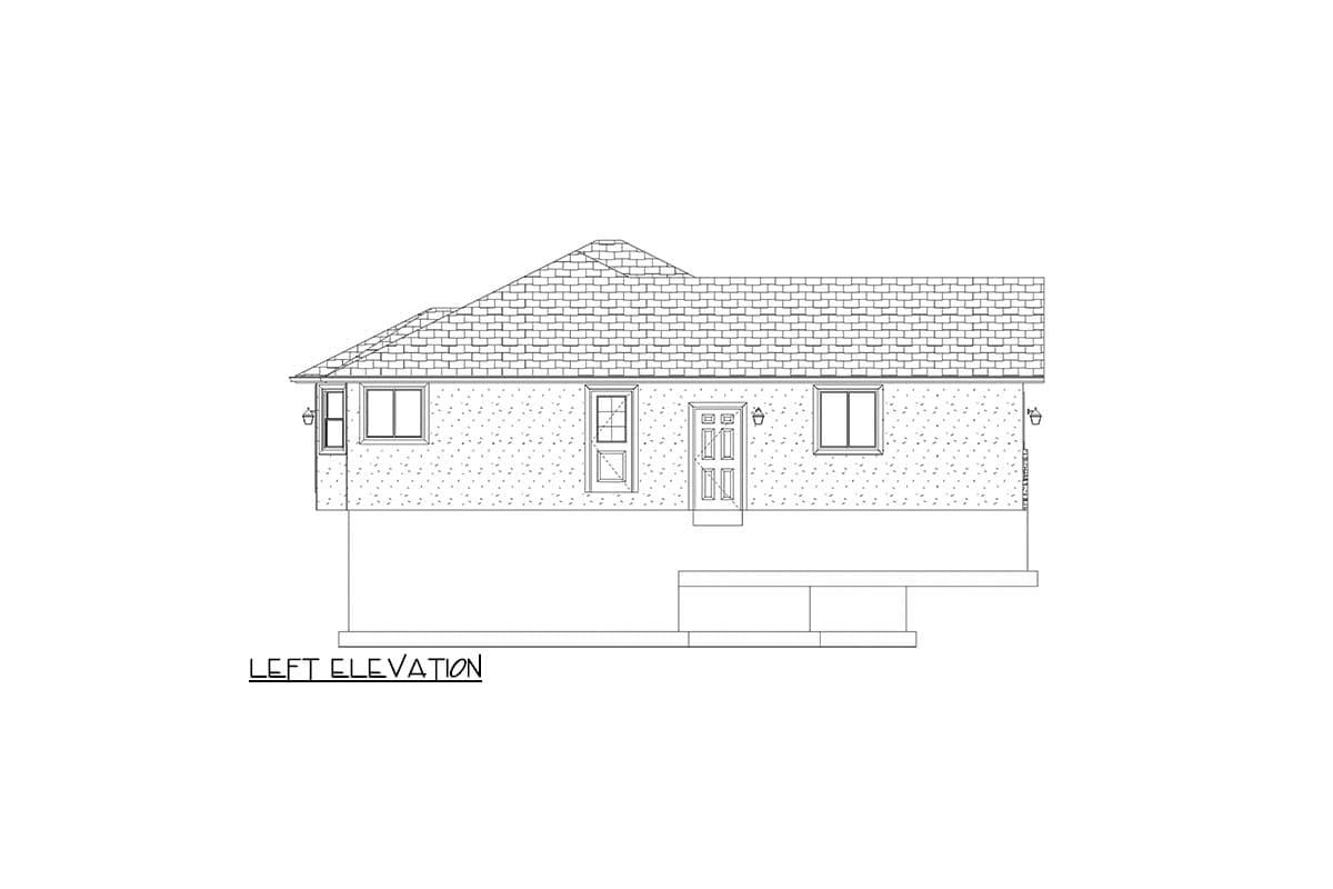 Plan 61515UT: 3-Bed Traditional Ranch Home Plan with U-Shaped Kitchen - 2035 Sq Ft - Image #9 - Ranch, Traditional