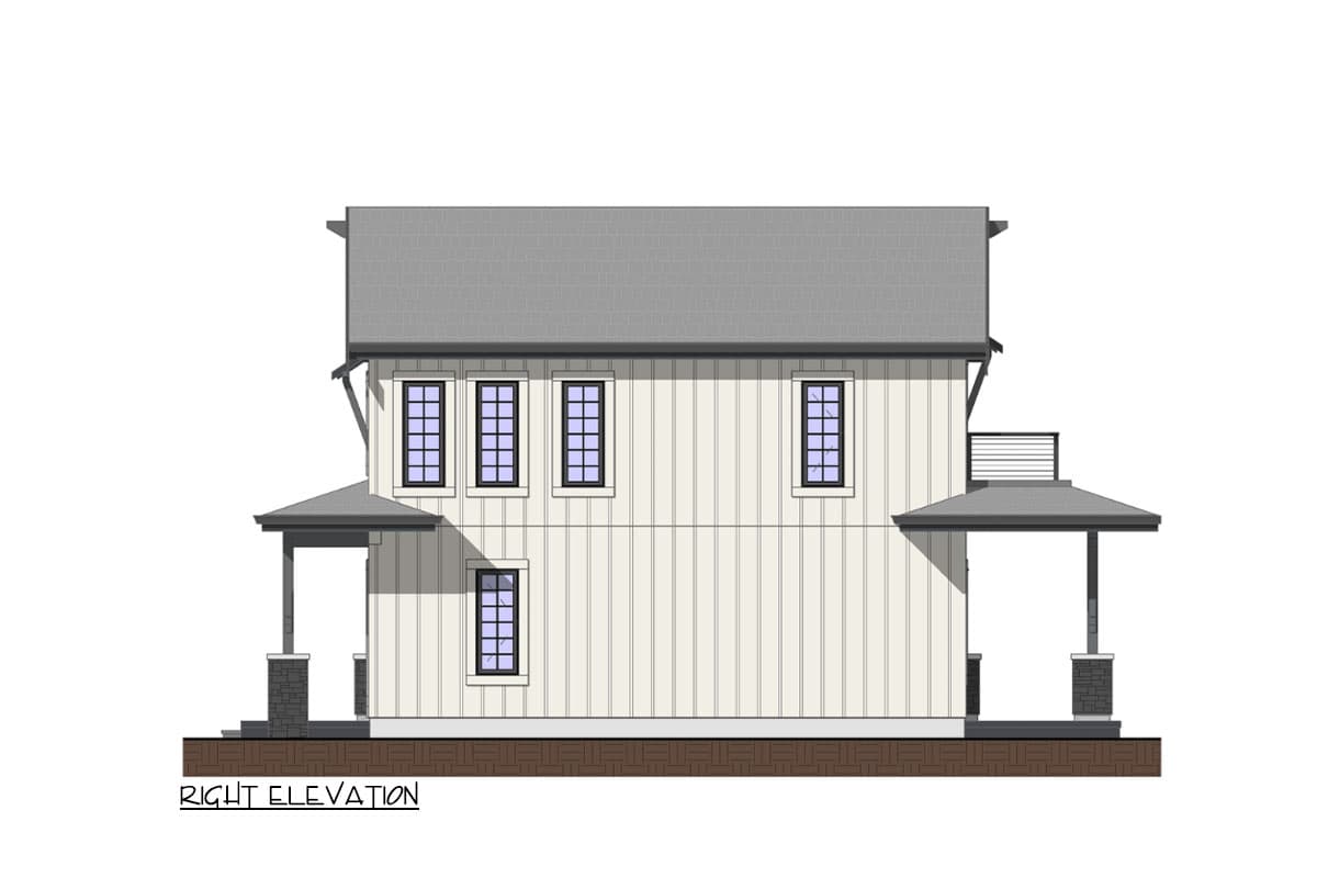 Plan 330021WLE: 2-Bed Rustic Cottage with 3-Sided Wraparound Porch and L-Shape Kitchen Under 1000 Square Feet - Image #8 - Cottage, Country, Mountain, Rustic, Vacation