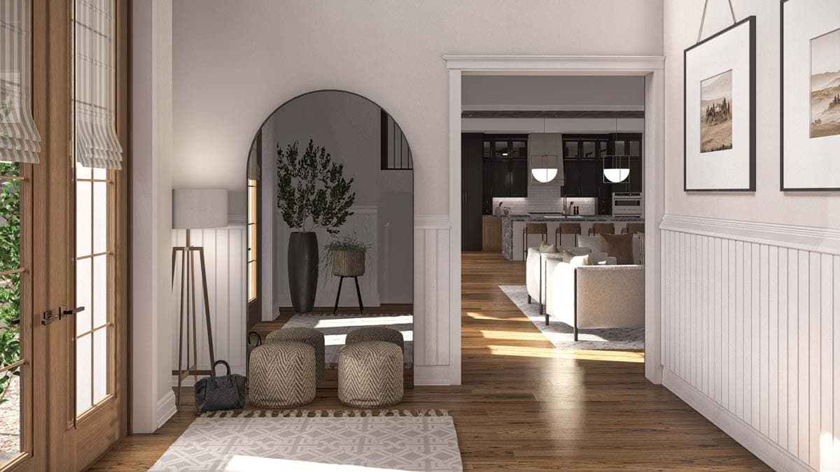 Plan 623384DJ: 2-Story Transitional Home Plan with Sunken Den and Oversized Open Living - 4990 Sq Ft - Image #6 - European, Transitional