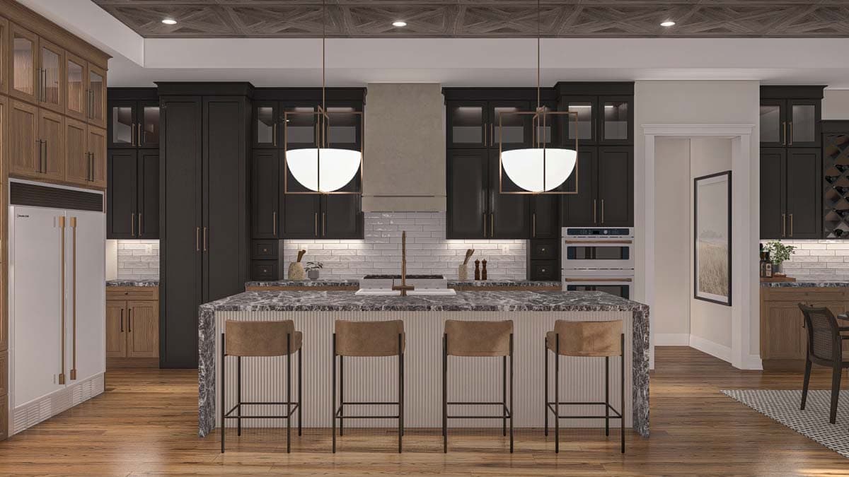 Plan 623384DJ: 2-Story Transitional Home Plan with Sunken Den and Oversized Open Living - 4990 Sq Ft - Image #10 - European, Transitional