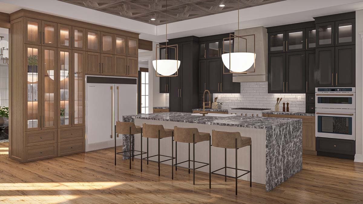 Plan 623384DJ: 2-Story Transitional Home Plan with Sunken Den and Oversized Open Living - 4990 Sq Ft - Image #11 - European, Transitional