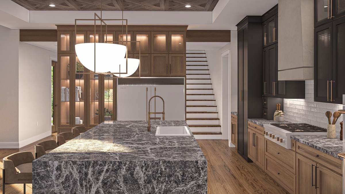 Plan 623384DJ: 2-Story Transitional Home Plan with Sunken Den and Oversized Open Living - 4990 Sq Ft - Image #12 - European, Transitional