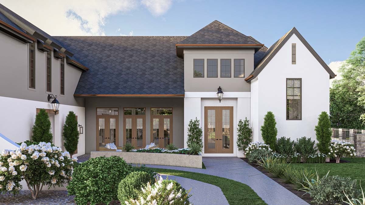Plan 623384DJ: 2-Story Transitional Home Plan with Sunken Den and Oversized Open Living - 4990 Sq Ft - Image #24 - European, Transitional